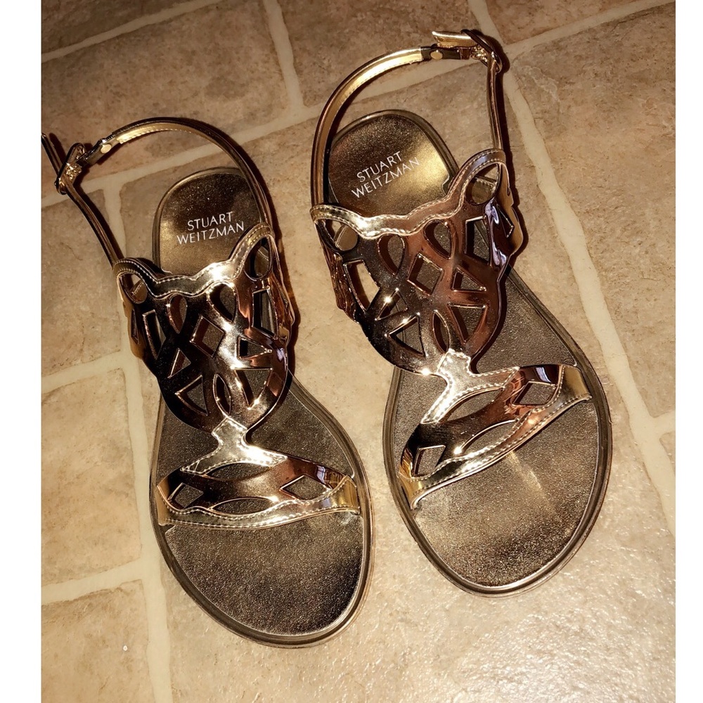 Stuart Weitzman Gold Sandals Size 7